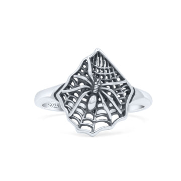 Vintage Spiderweb Statement Fashion Oxidized Unique Style Band Thumb Ring